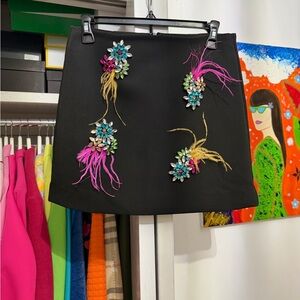 Nasty Gal Black Mini Skirt with Colorful Embellishments